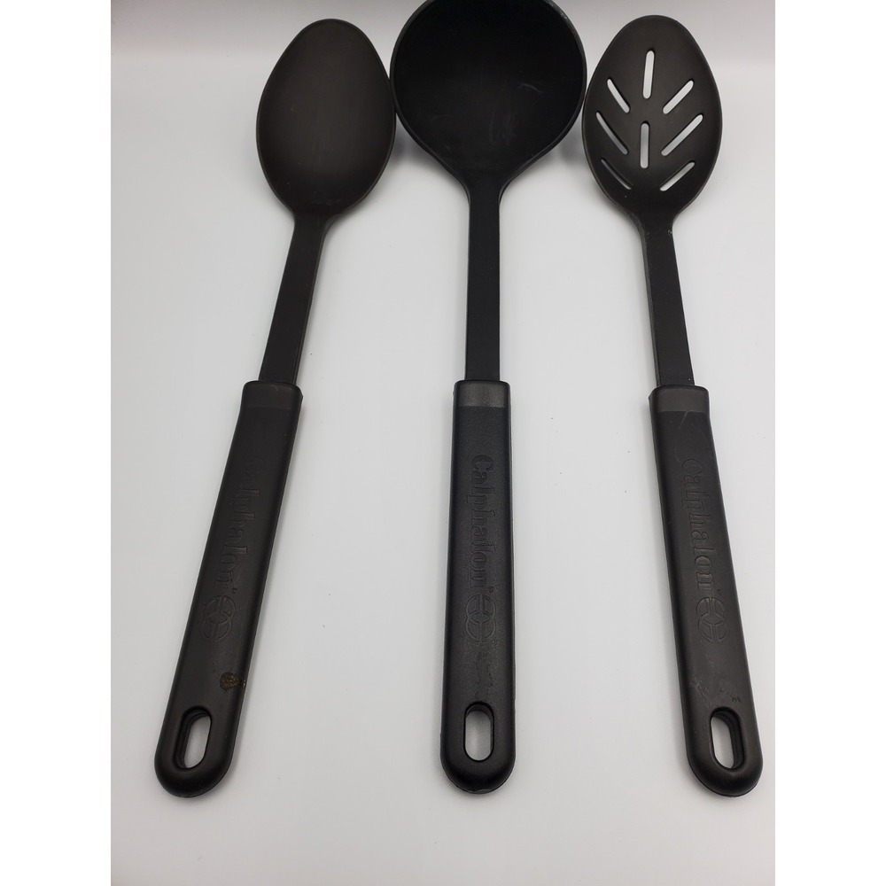 Set of 3 Calphalon Black Nylon Cooking Utensils W/heat resistance of 400 degrees